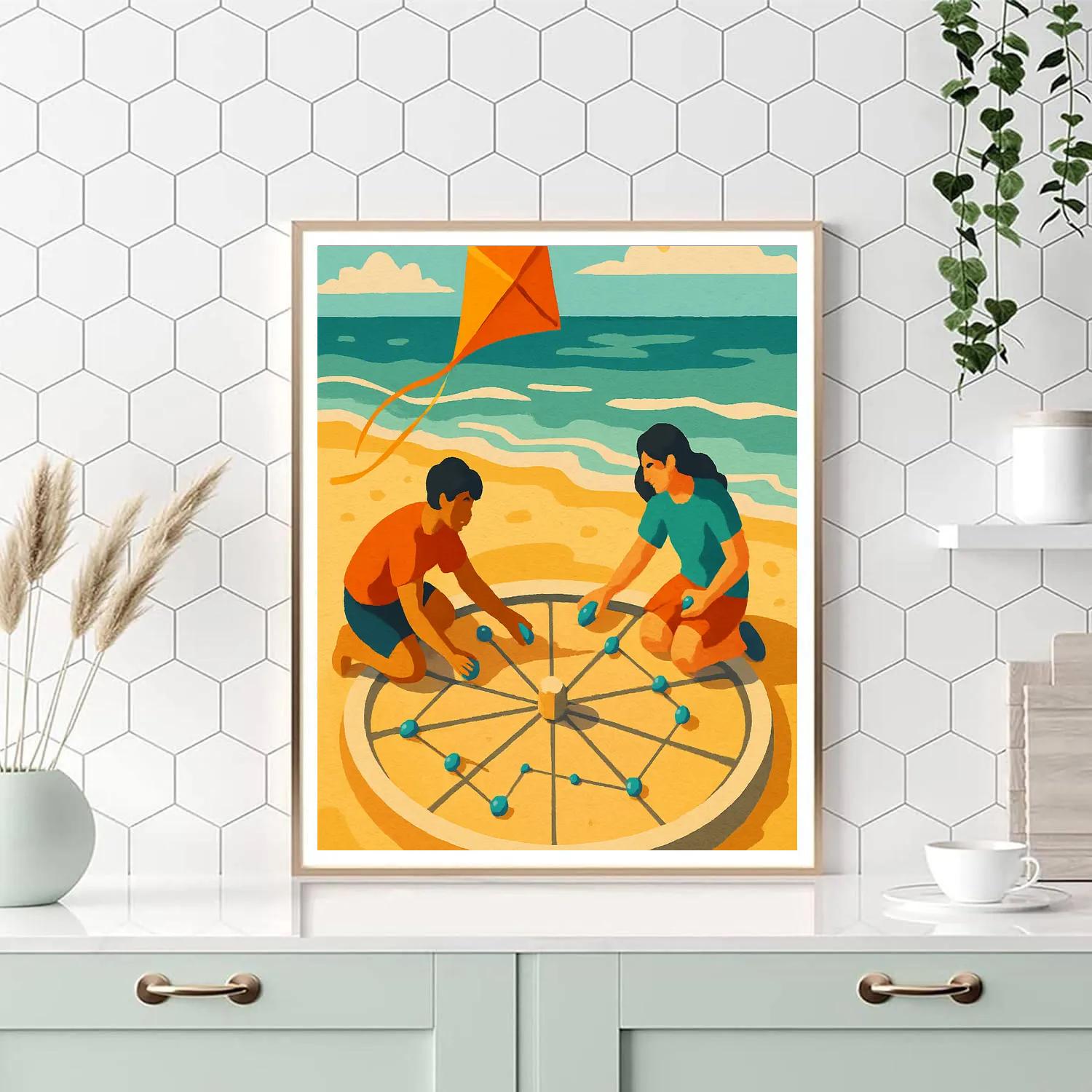 Star Chart Beachscape Number painting