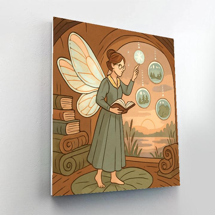 Library Of Dewdrops With Fairy Archivist Numbered painting kits