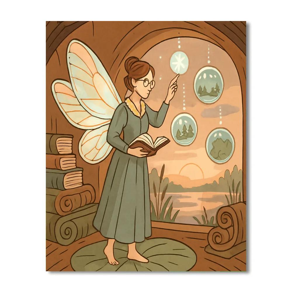 Library Of Dewdrops With Fairy Archivist Numbered painting kits