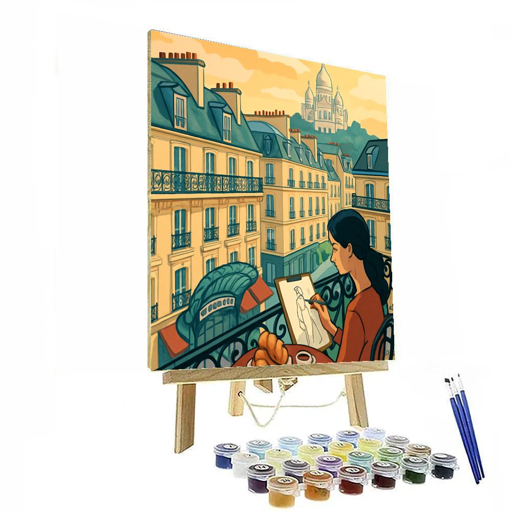 Art Nouveau Rooftops, Paris Edition DIY paint by numbers