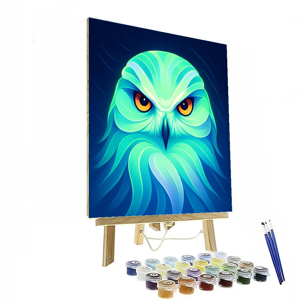 Aurora Veil Snowy Owl paint by numbers