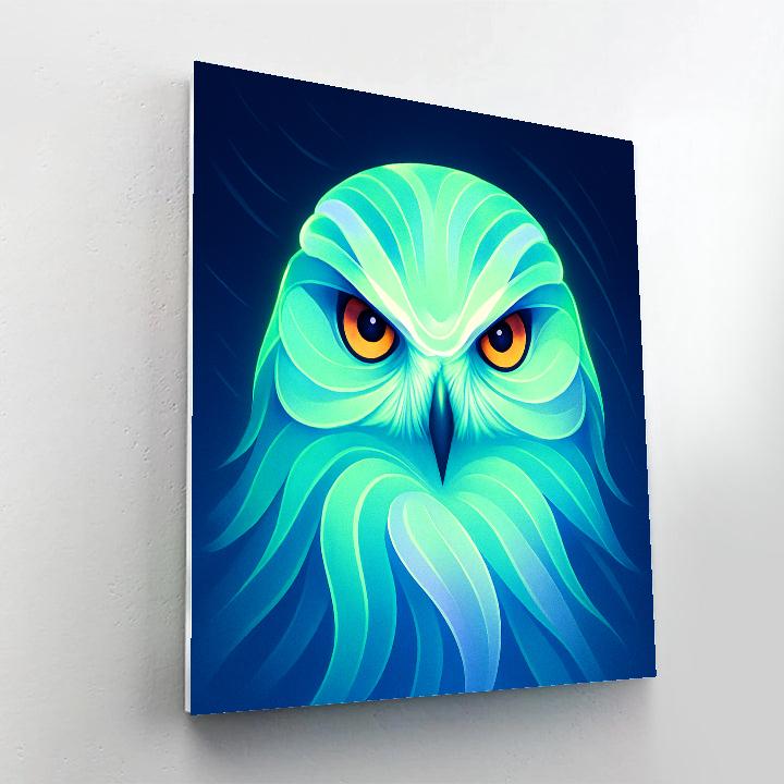 Aurora Veil Snowy Owl paint by numbers