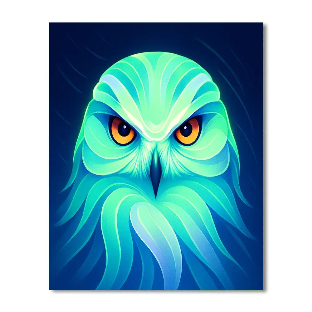 Aurora Veil Snowy Owl paint by numbers