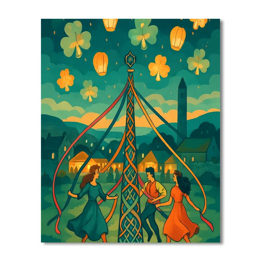 Lanterns Of Ireland Midsummer Fair painting number kit