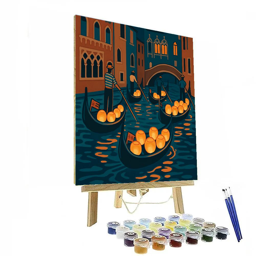 Venice Night Tide Lantern Parade Paint by numbers kits