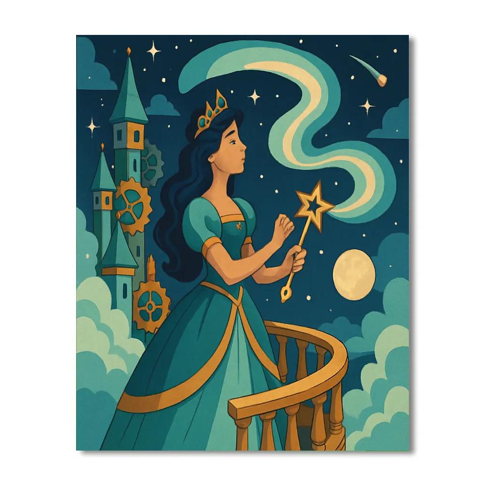 Clockwork Aurora Princess paint by number