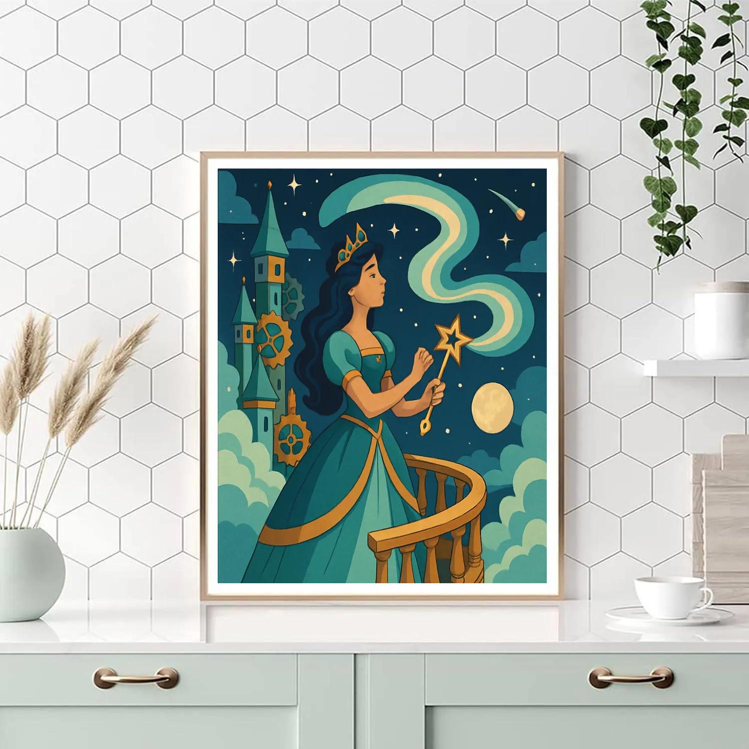 Clockwork Aurora Princess paint by number