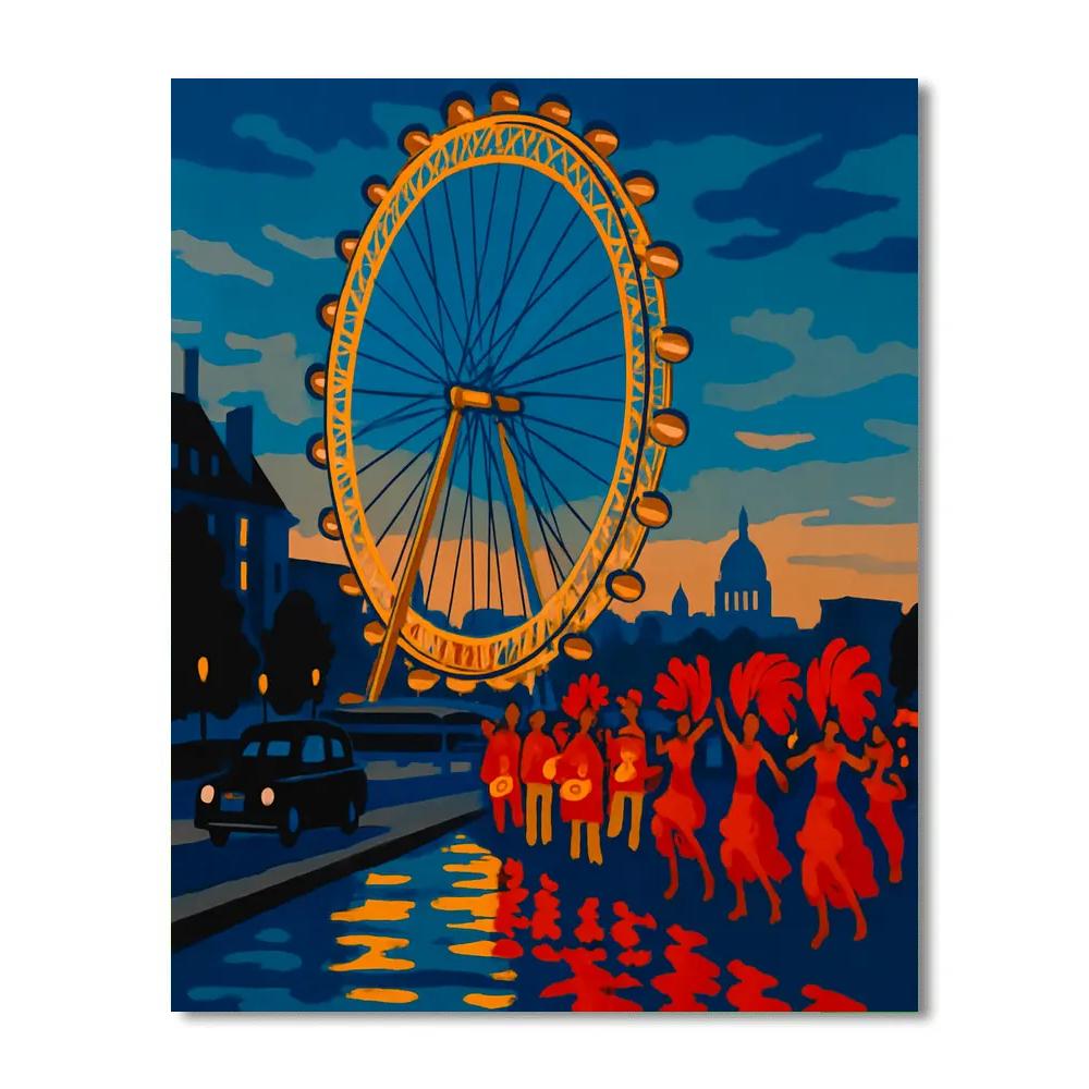 Carnival Lights Over The London Eye DIY paint by numbers