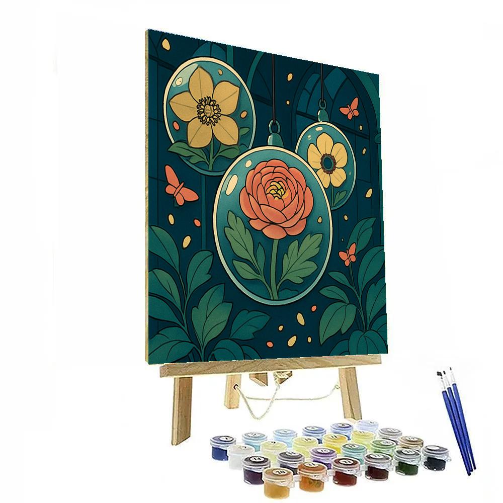 Orbiting Terrariums In Floral Bloom Paint by numbers kits