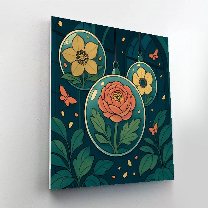 Orbiting Terrariums In Floral Bloom Paint by numbers kits