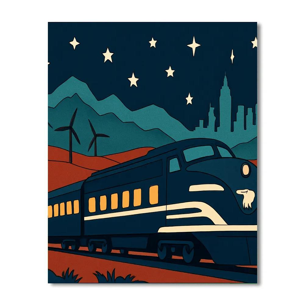 Coast To Coast Night Train In USA Numbered painting kits