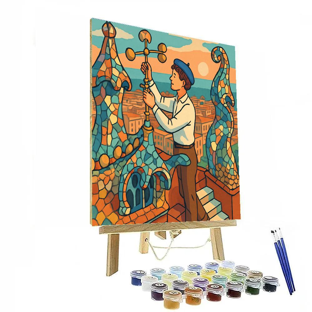 Gaudi Inspired Spain Rooftop Weather Laboratory paint by color