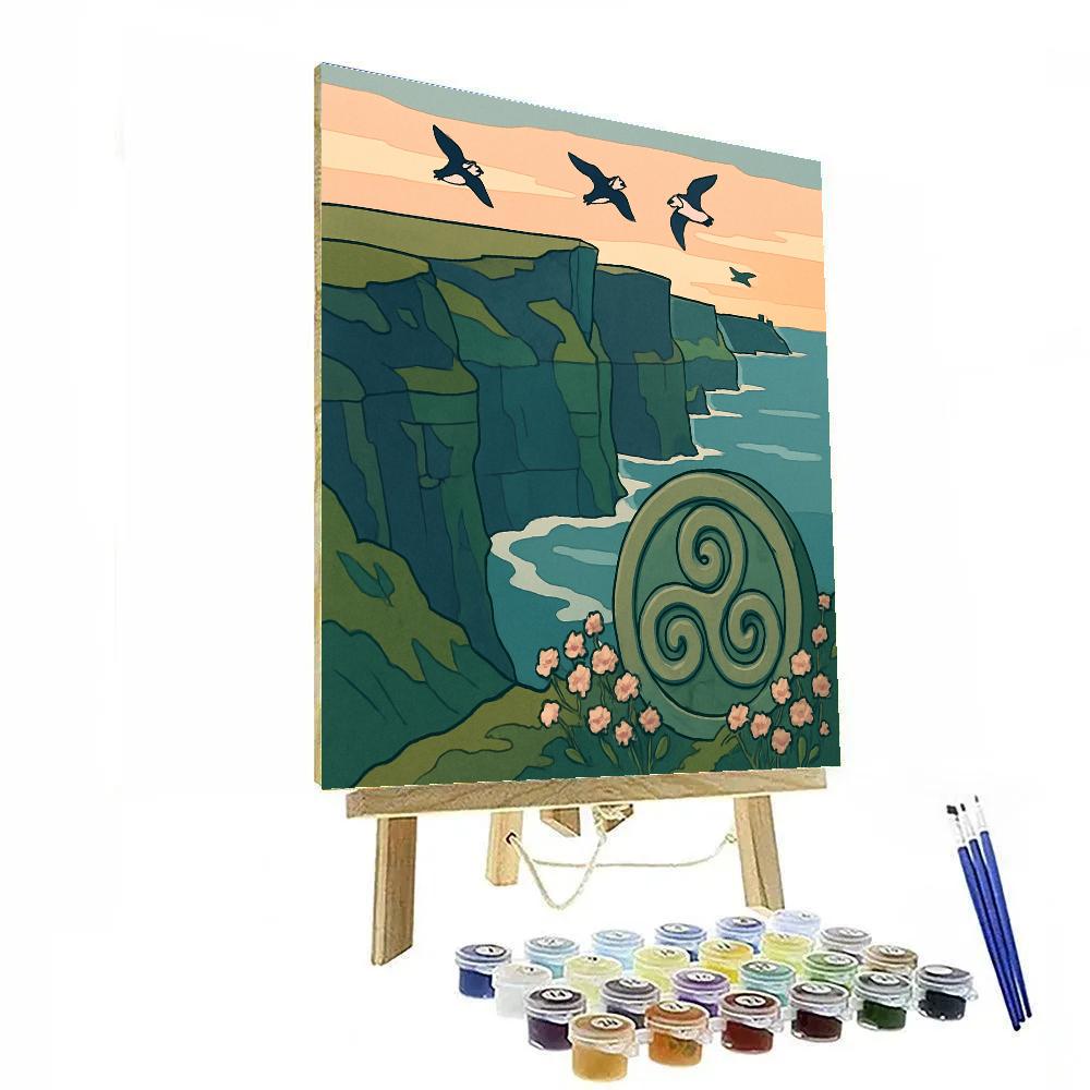 Cliffs At Dawn In Ireland painting number kit