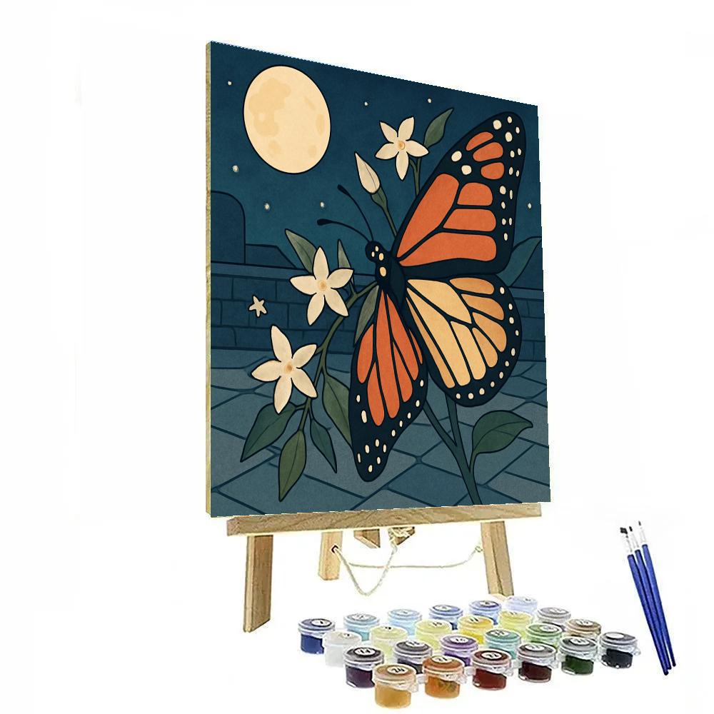 Stained Glass Garden Butterfly paint by number