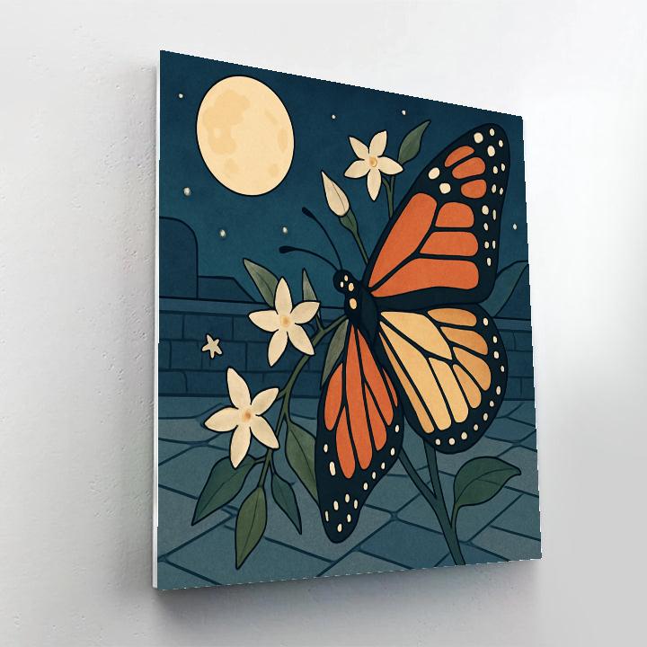 Stained Glass Garden Butterfly paint by number
