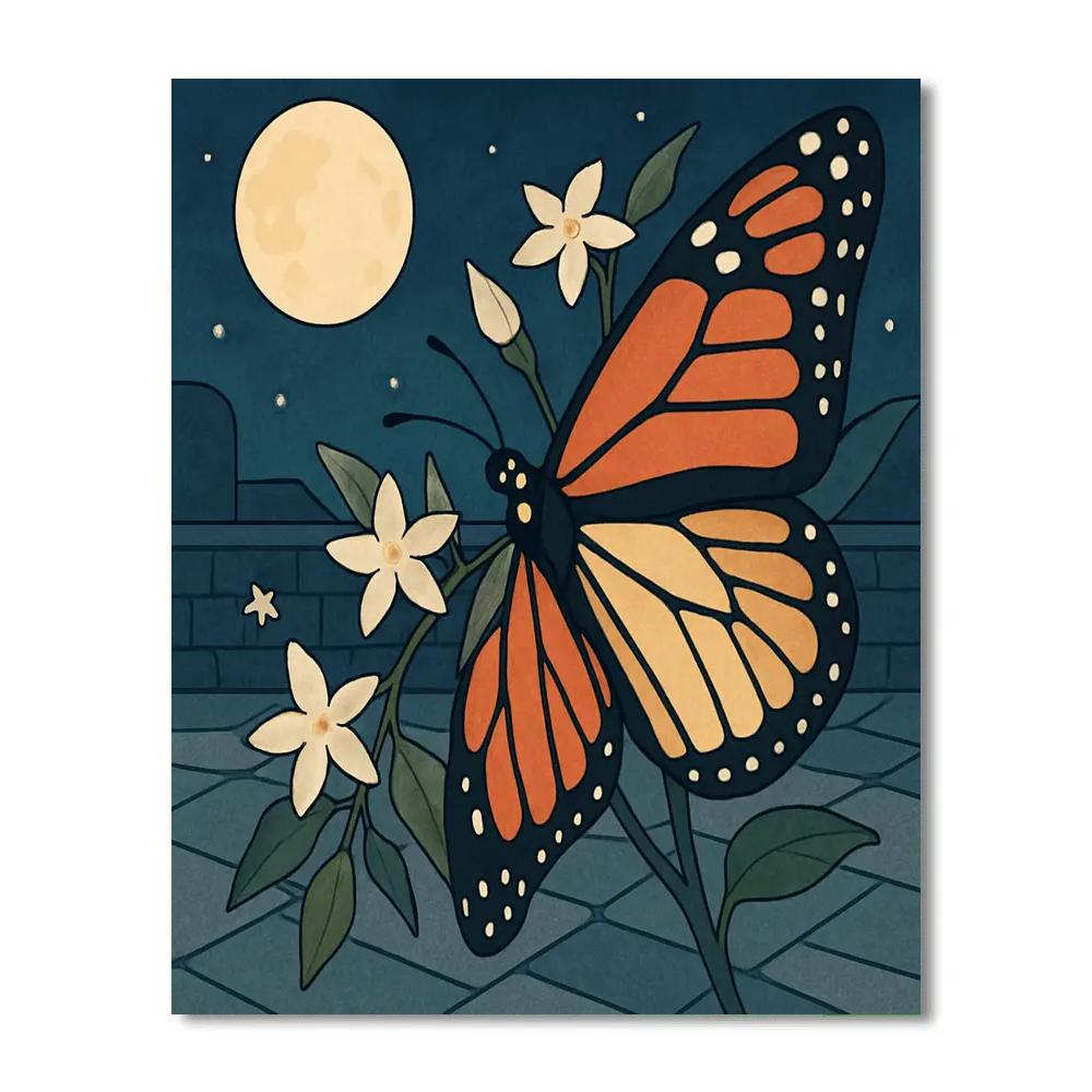 Stained Glass Garden Butterfly paint by number