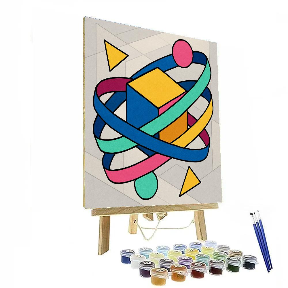 Kinetic Ribbons In Abstract Orbit paint by color