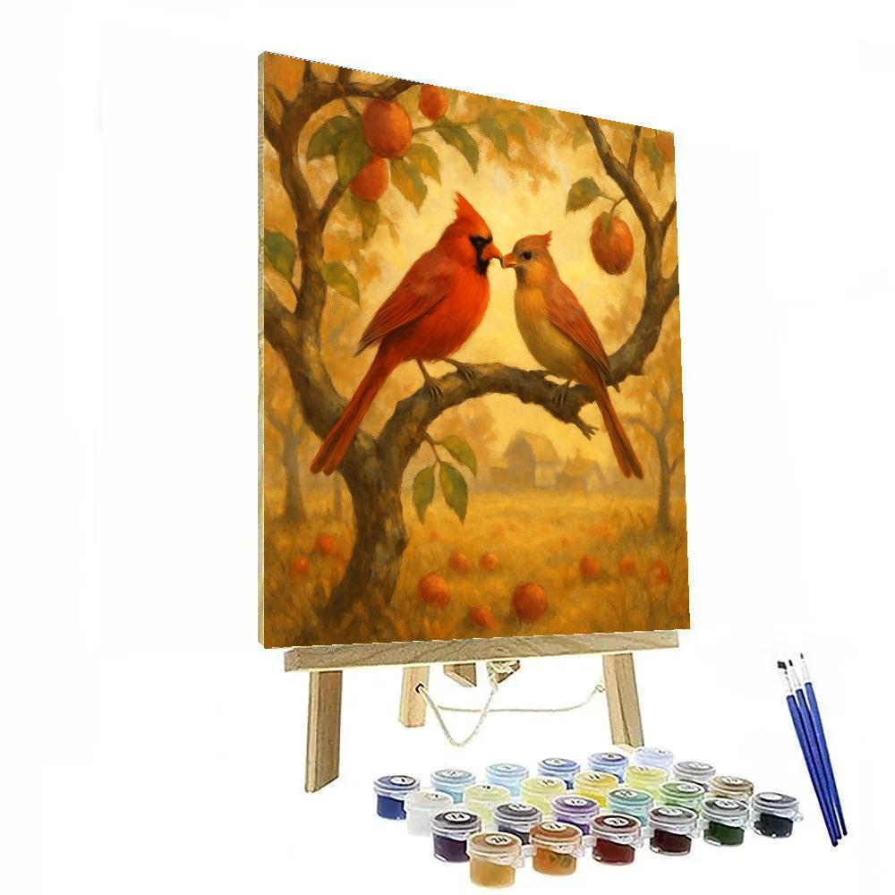Autumn Orchard Cardinal Duet Paint by numbers kits