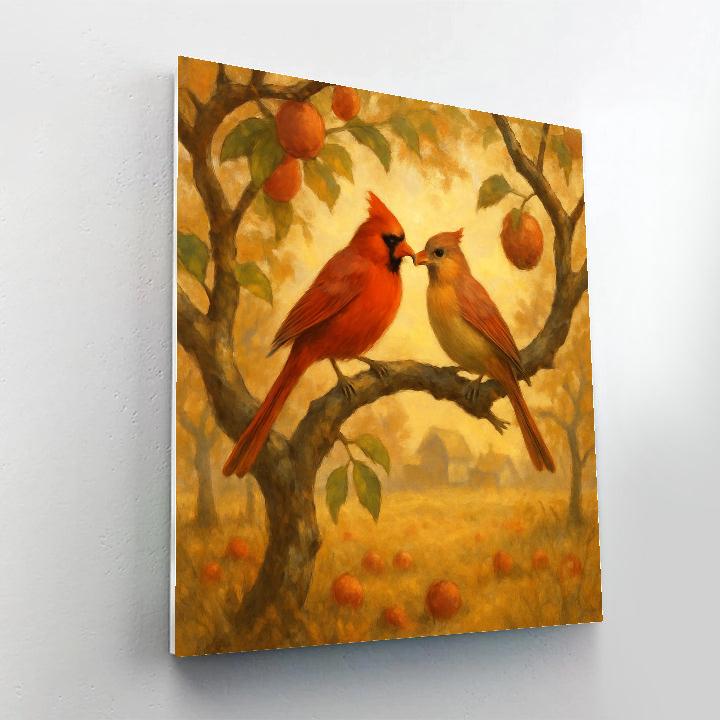 Autumn Orchard Cardinal Duet Paint by numbers kits