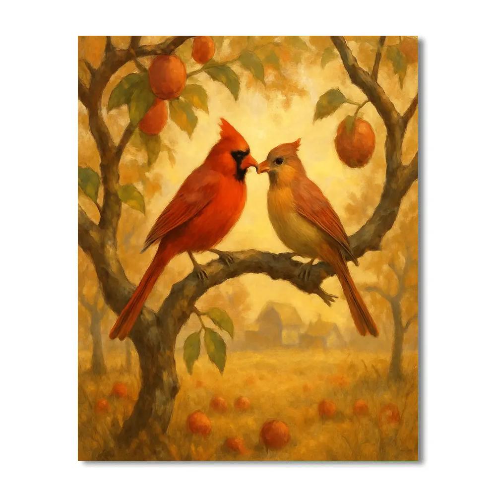 Autumn Orchard Cardinal Duet Paint by numbers kits