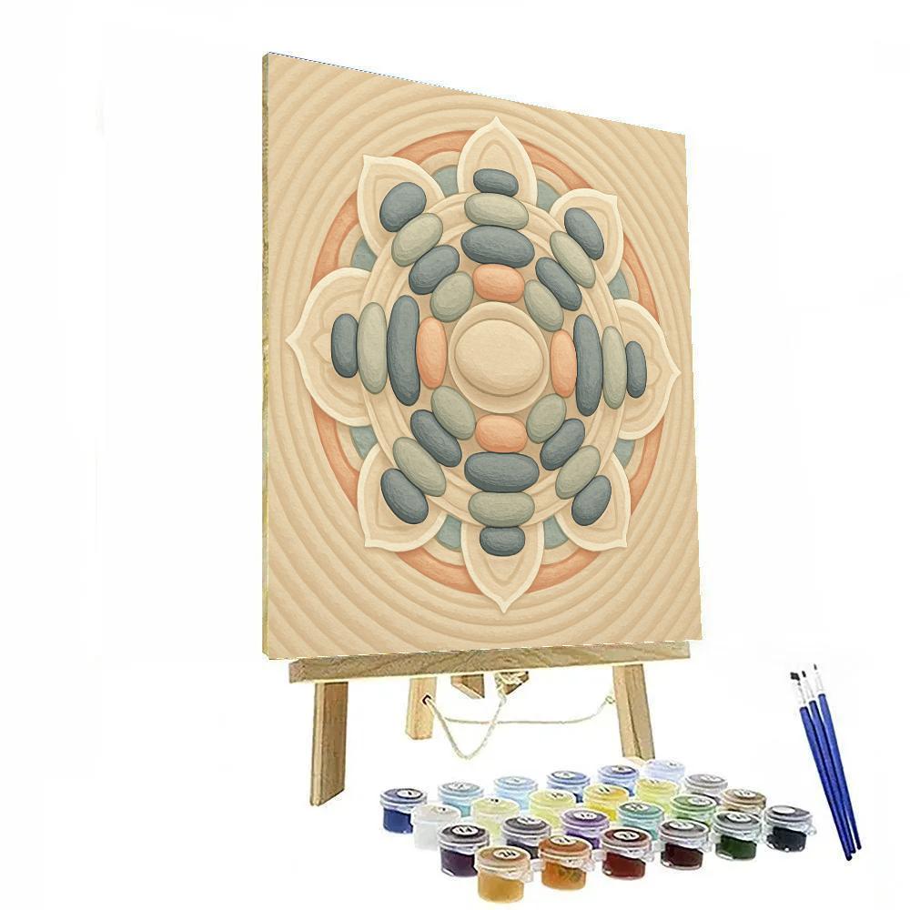 Harmonic Riverstone Mandala paint by number