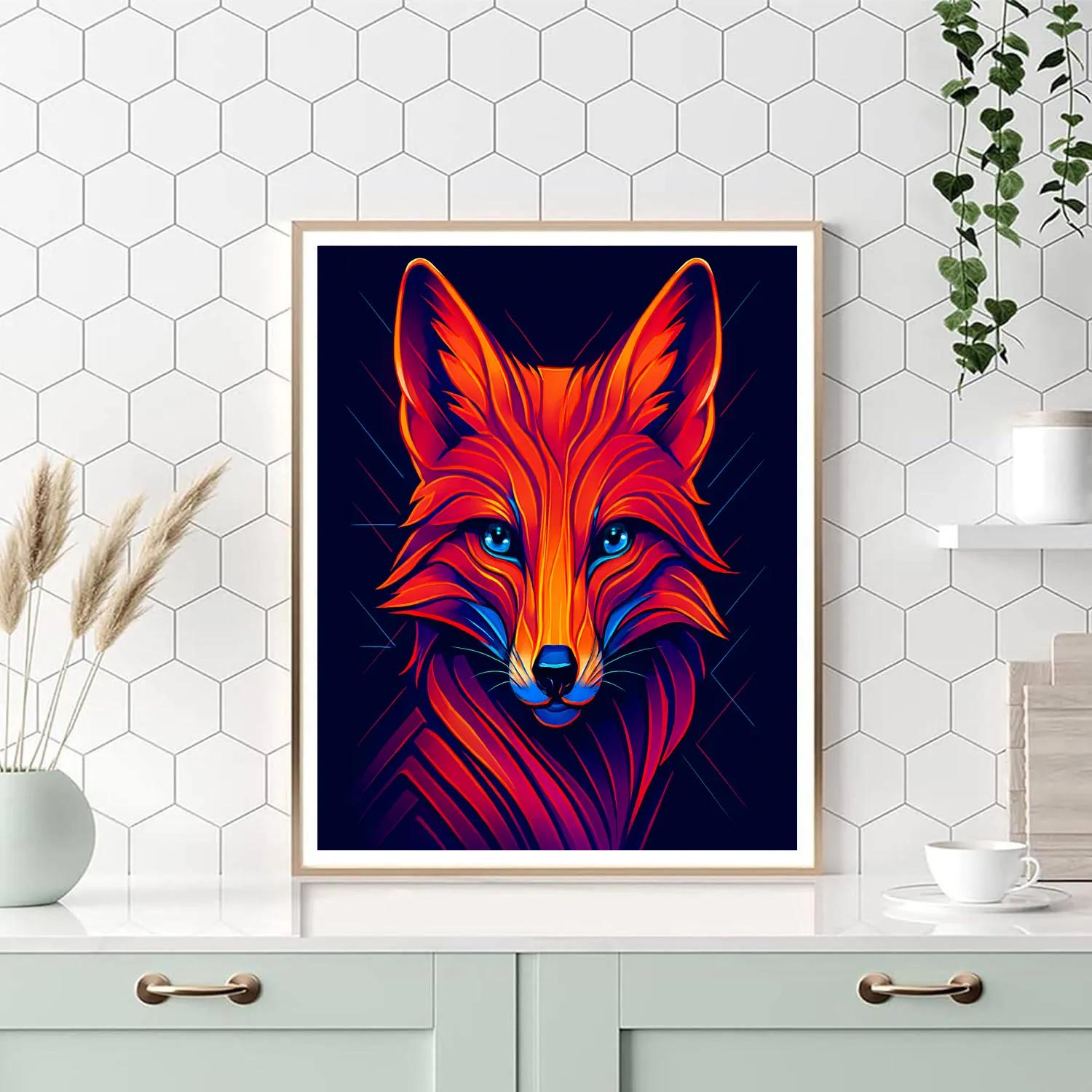 Sunset Circuit Fox DIY paint by numbers