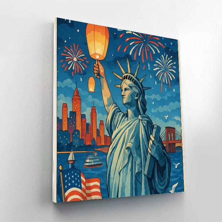 USA Skyline Liberty Lantern Festival Numbered painting kits