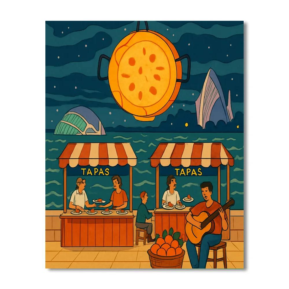 Night Market Lanterns In Spain paint by numbers