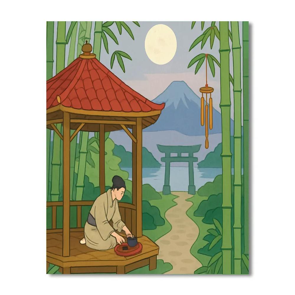 Japan-Whispering Bamboo Observatory Painting by numbers kit