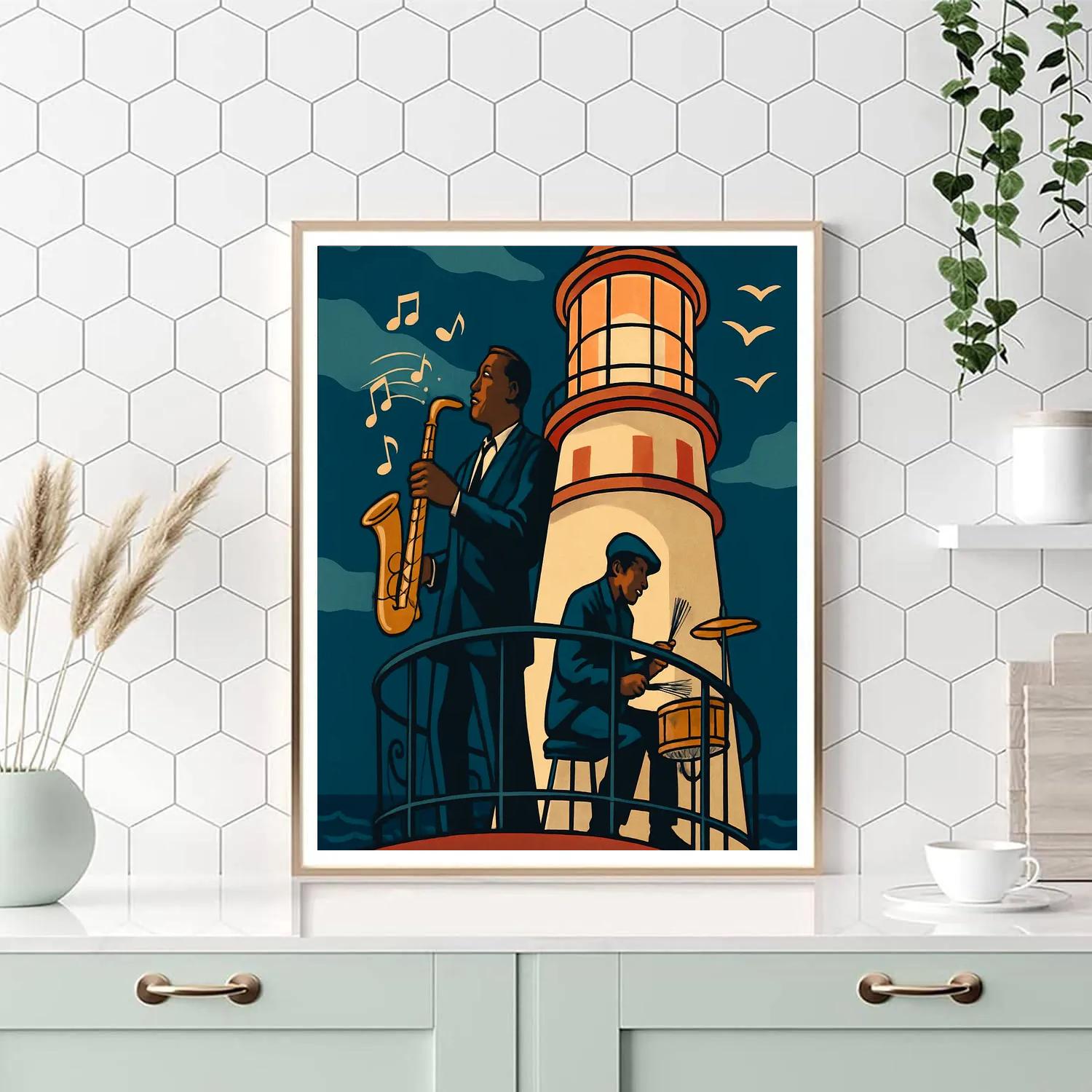 The Jazz Lighthouse Jam Session paint by numbers