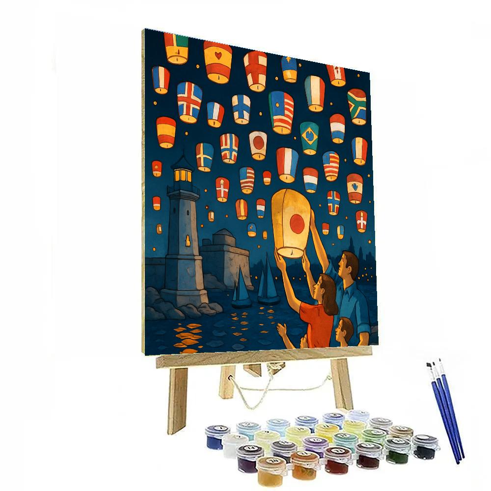 Harbor Lanterns For National Unity Number painting