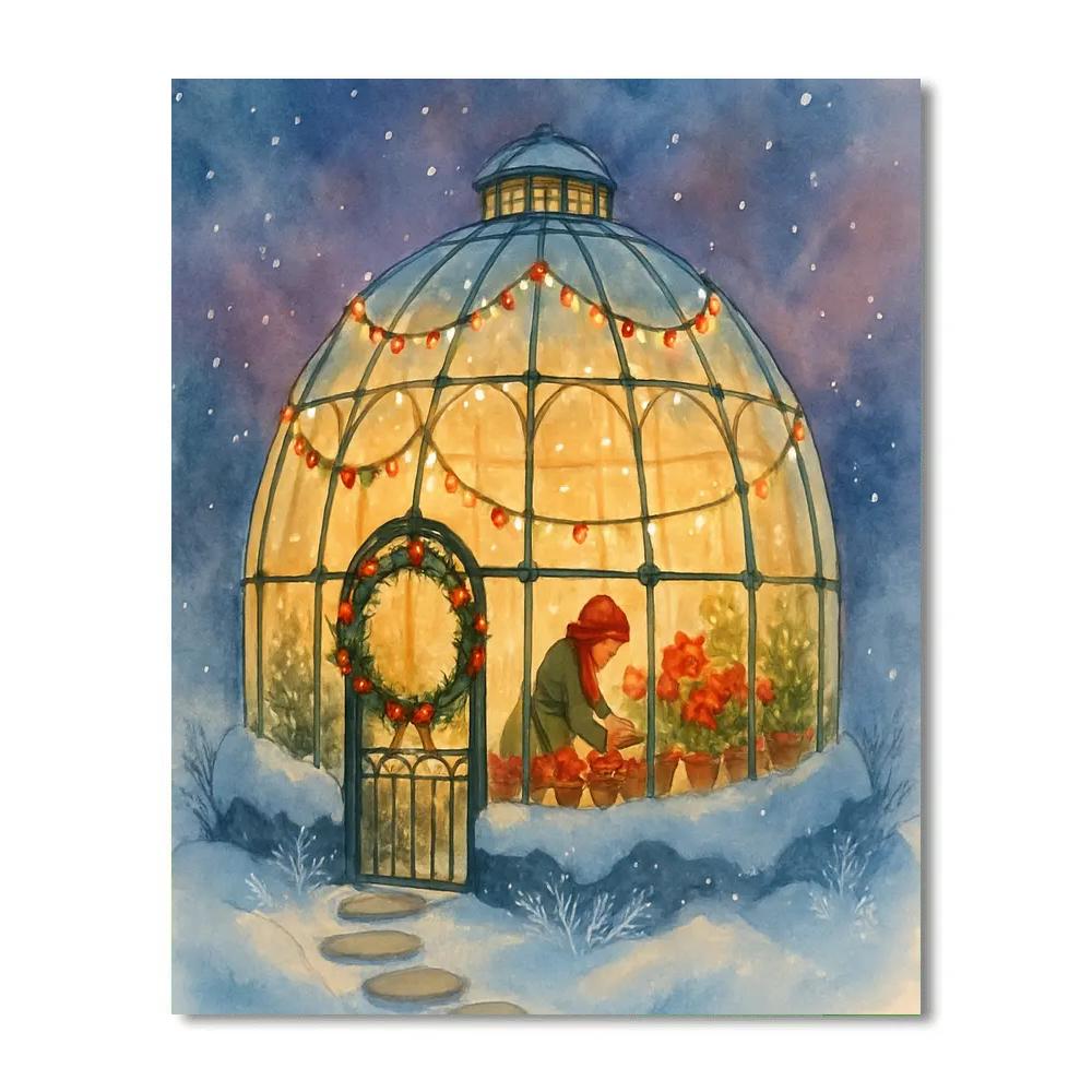 The Snow Globe Conservatory paint by number