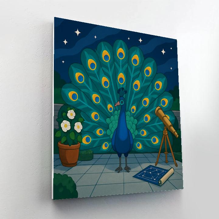 Observatory Courtyard With Peacock Display Painting by numbers kit