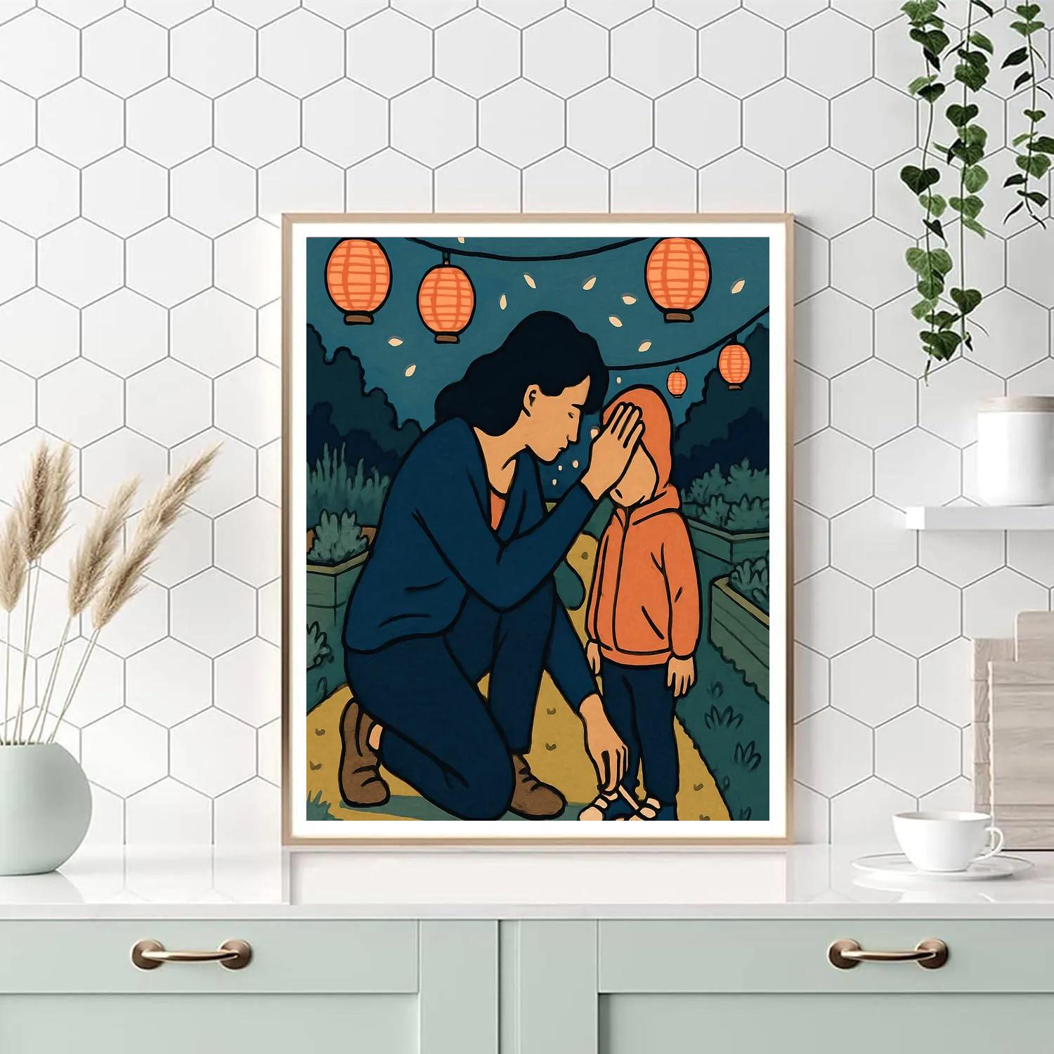 Mother In The Lantern Garden Numbered painting kits