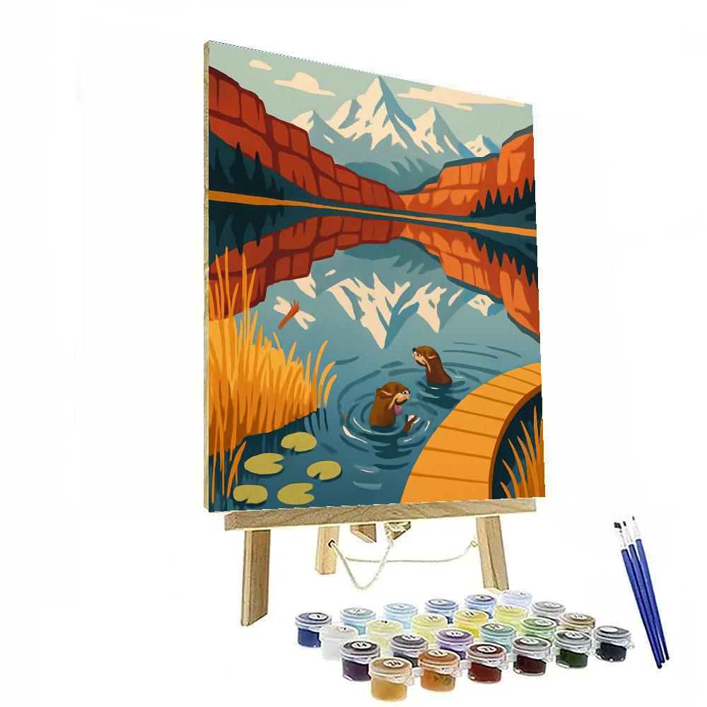 Mirror Trail With Lake Reflections paint by color