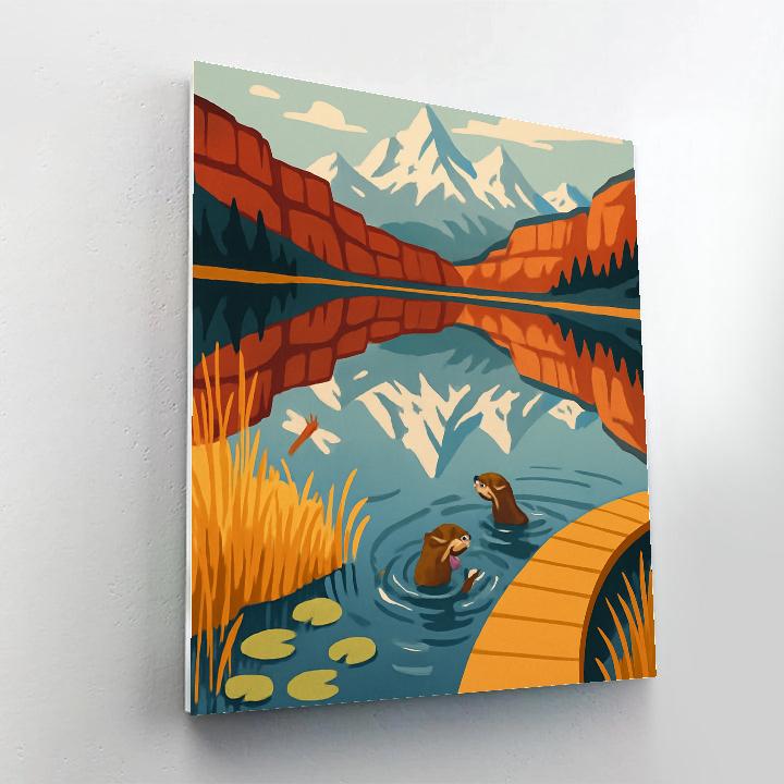 Mirror Trail With Lake Reflections paint by color