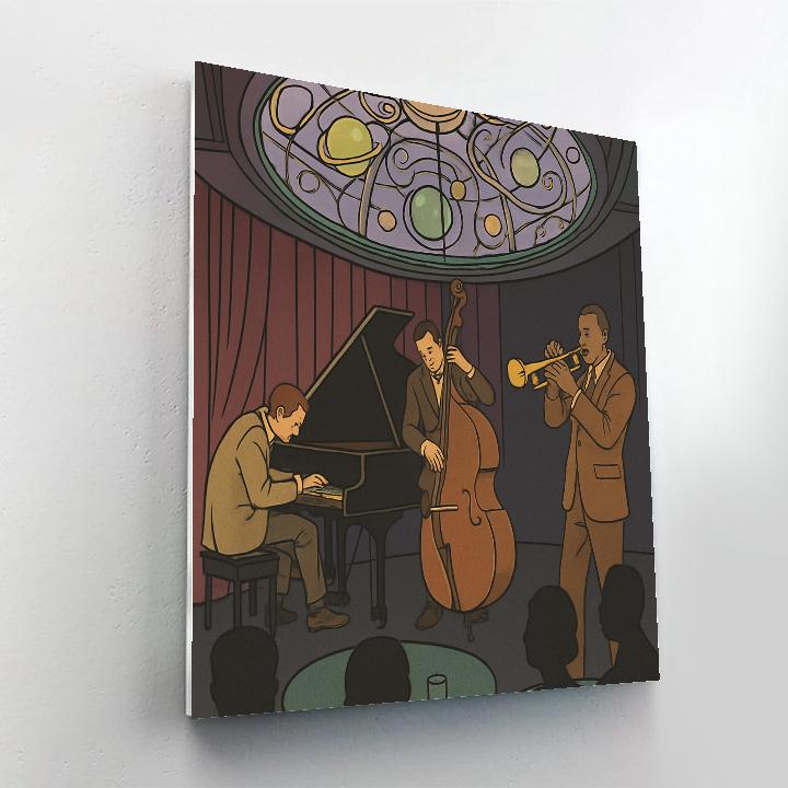 Stained Glass Skylight In Jazz Club paint by numbers