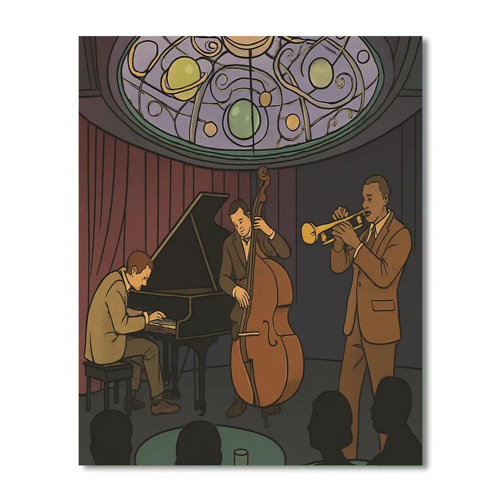 Stained Glass Skylight In Jazz Club paint by numbers