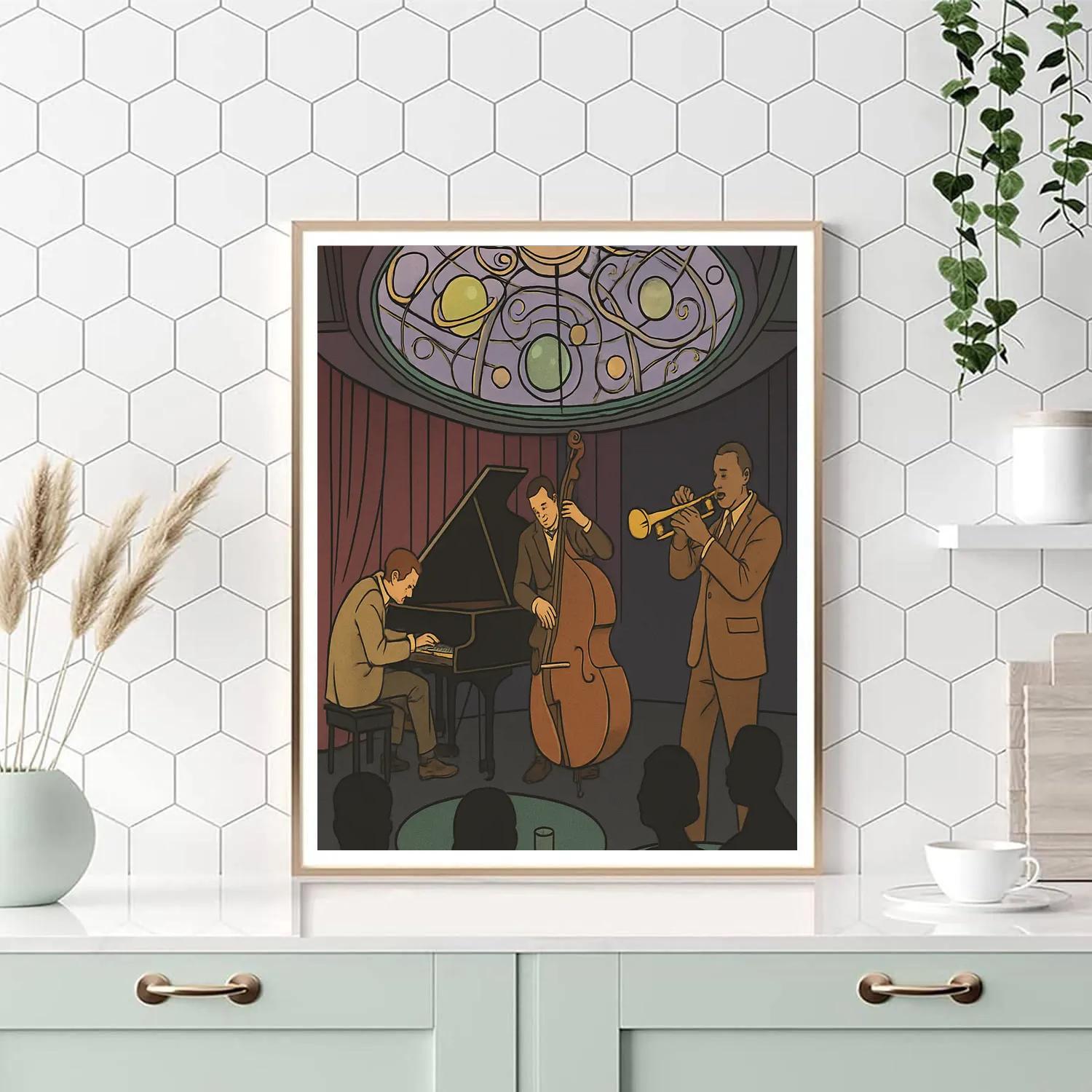 Stained Glass Skylight In Jazz Club paint by numbers