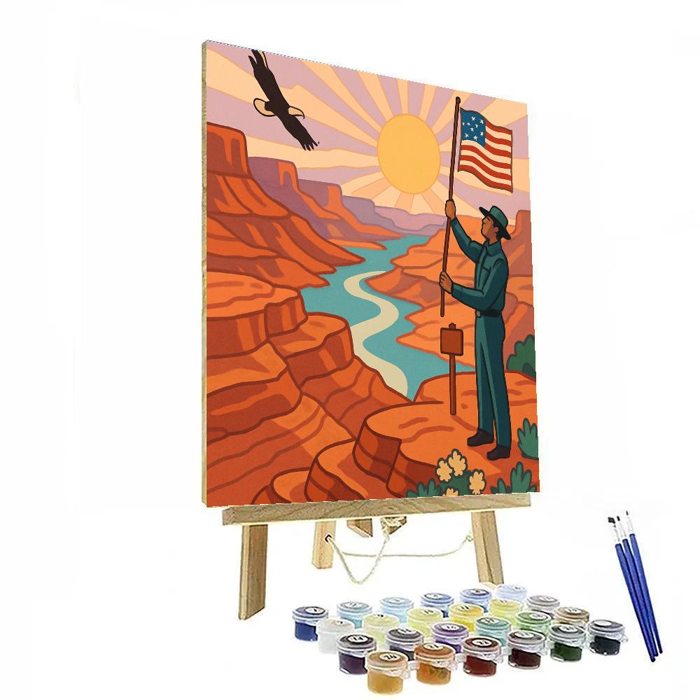 National Park Rim At Dawn paint by color