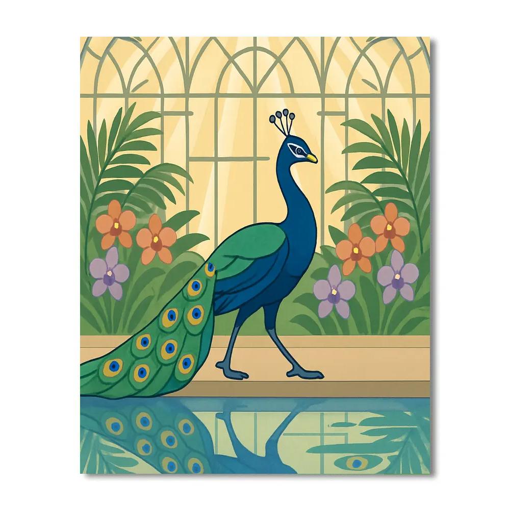 Glasshouse Reflections Peacock paint by numbers