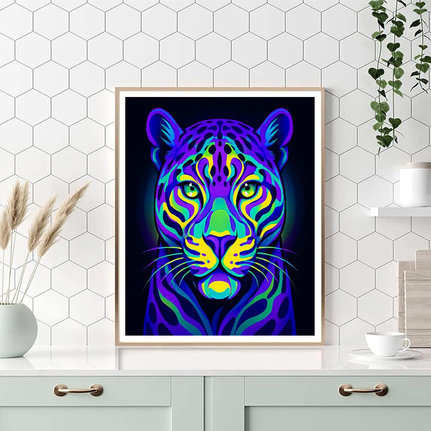 Chromatic Mirage Leopard Paint by numbers art