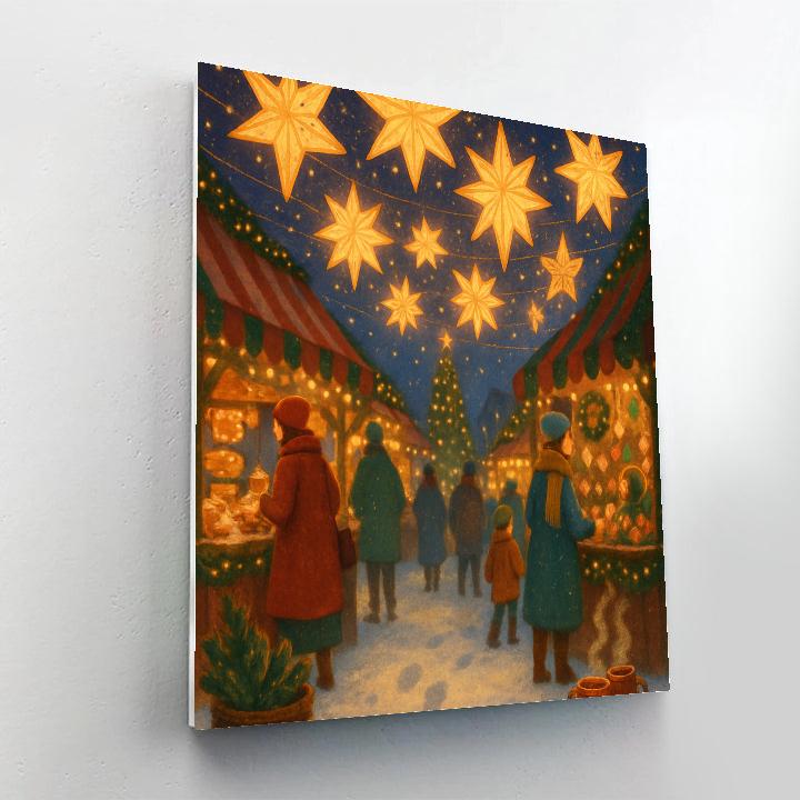 Holiday Market Under The Paper Star Canopy paint by color