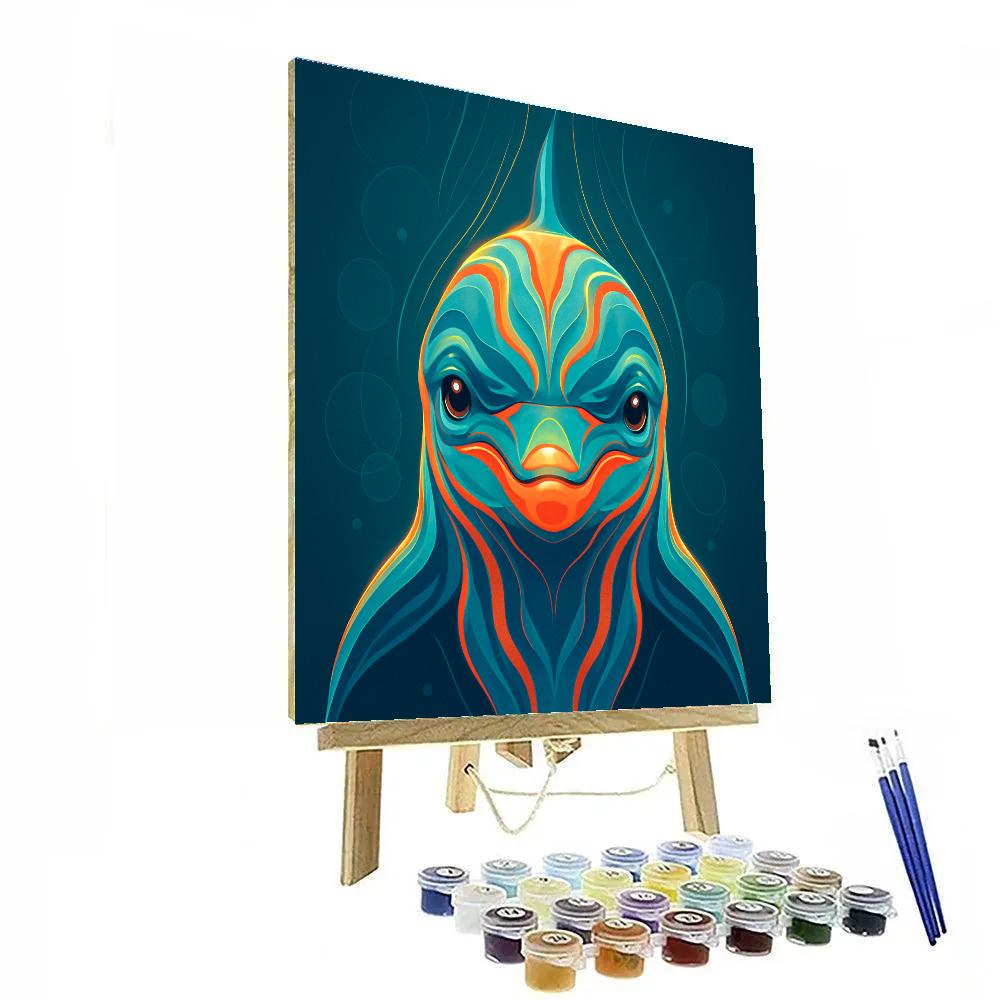 Ember Tide Dolphin Number painting