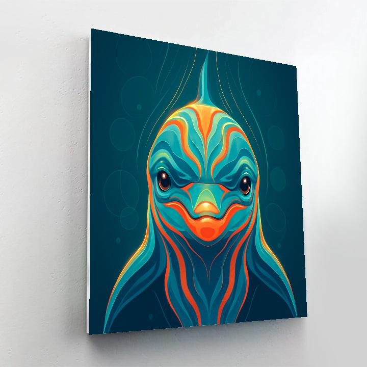 Ember Tide Dolphin Number painting