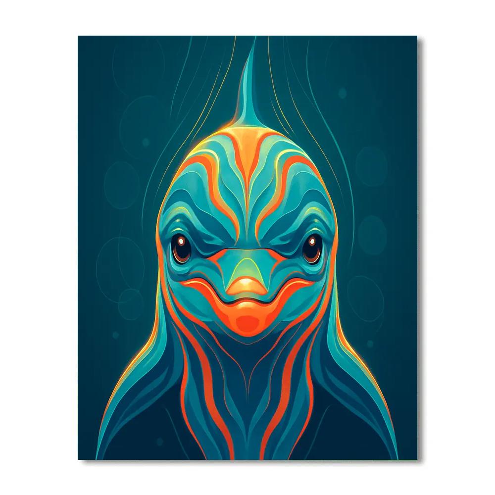 Ember Tide Dolphin Number painting