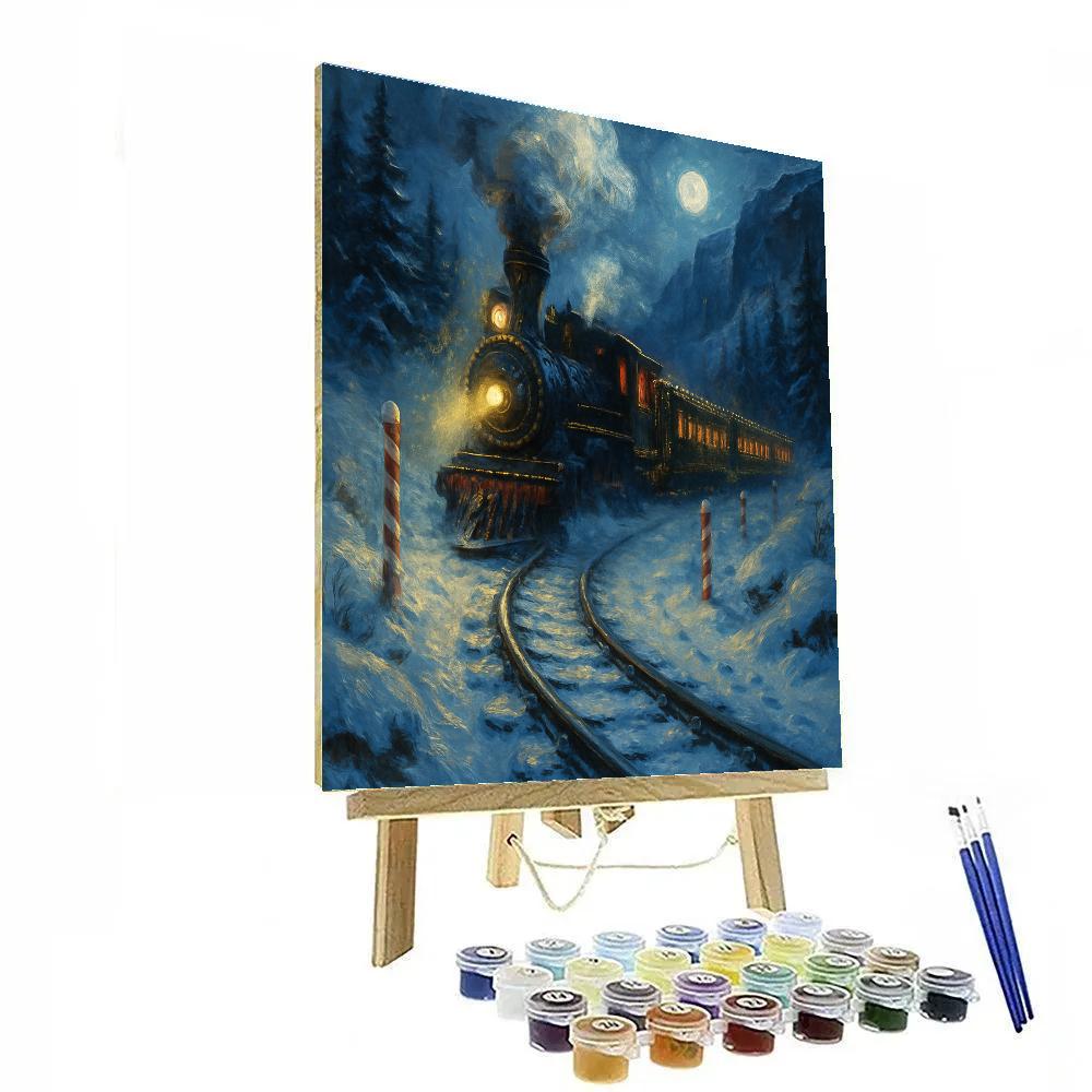 Polar Train Through The Peppermint Pass paint by numbers