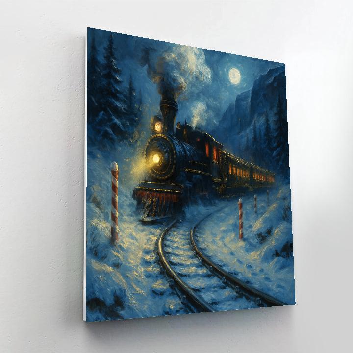 Polar Train Through The Peppermint Pass paint by numbers