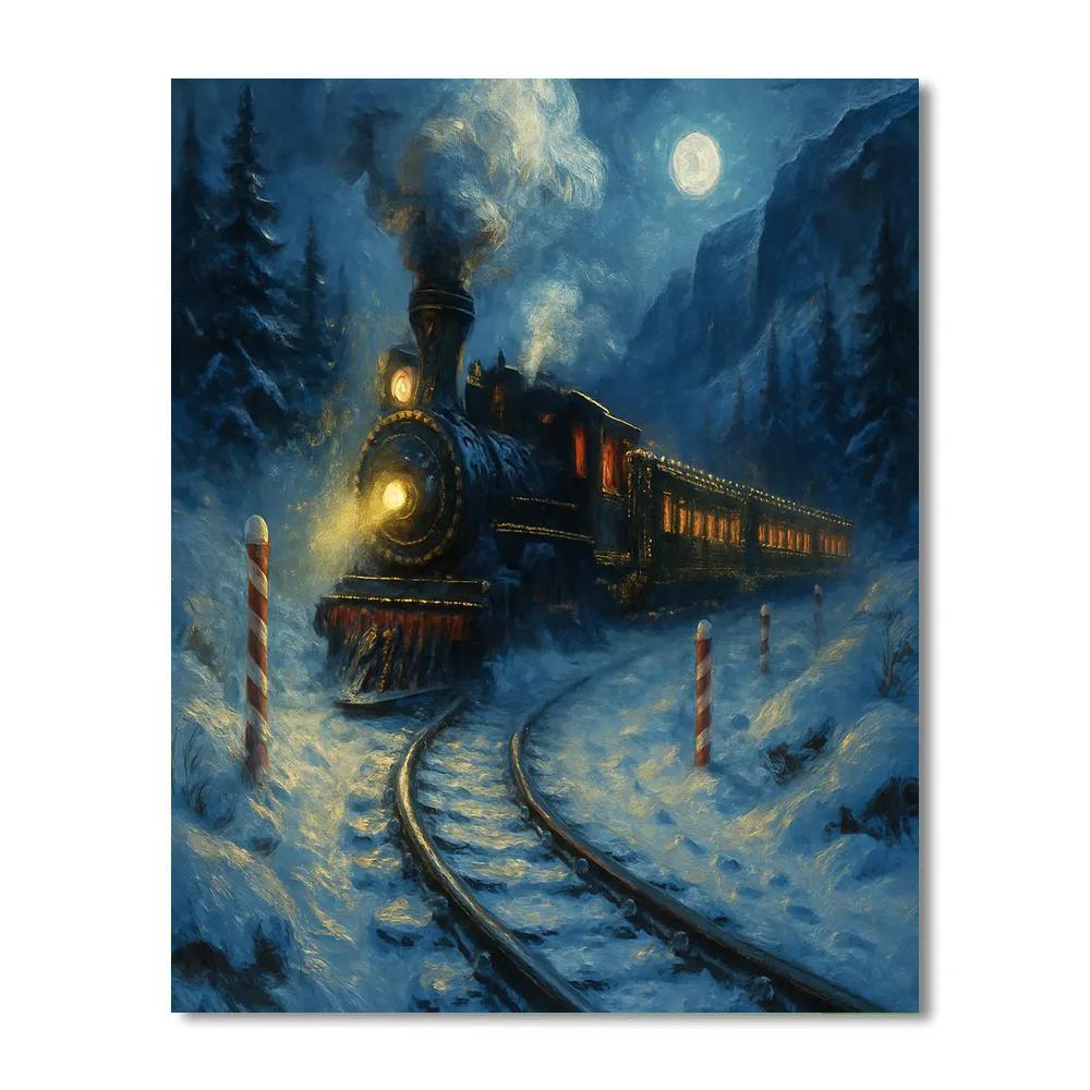 Polar Train Through The Peppermint Pass paint by numbers