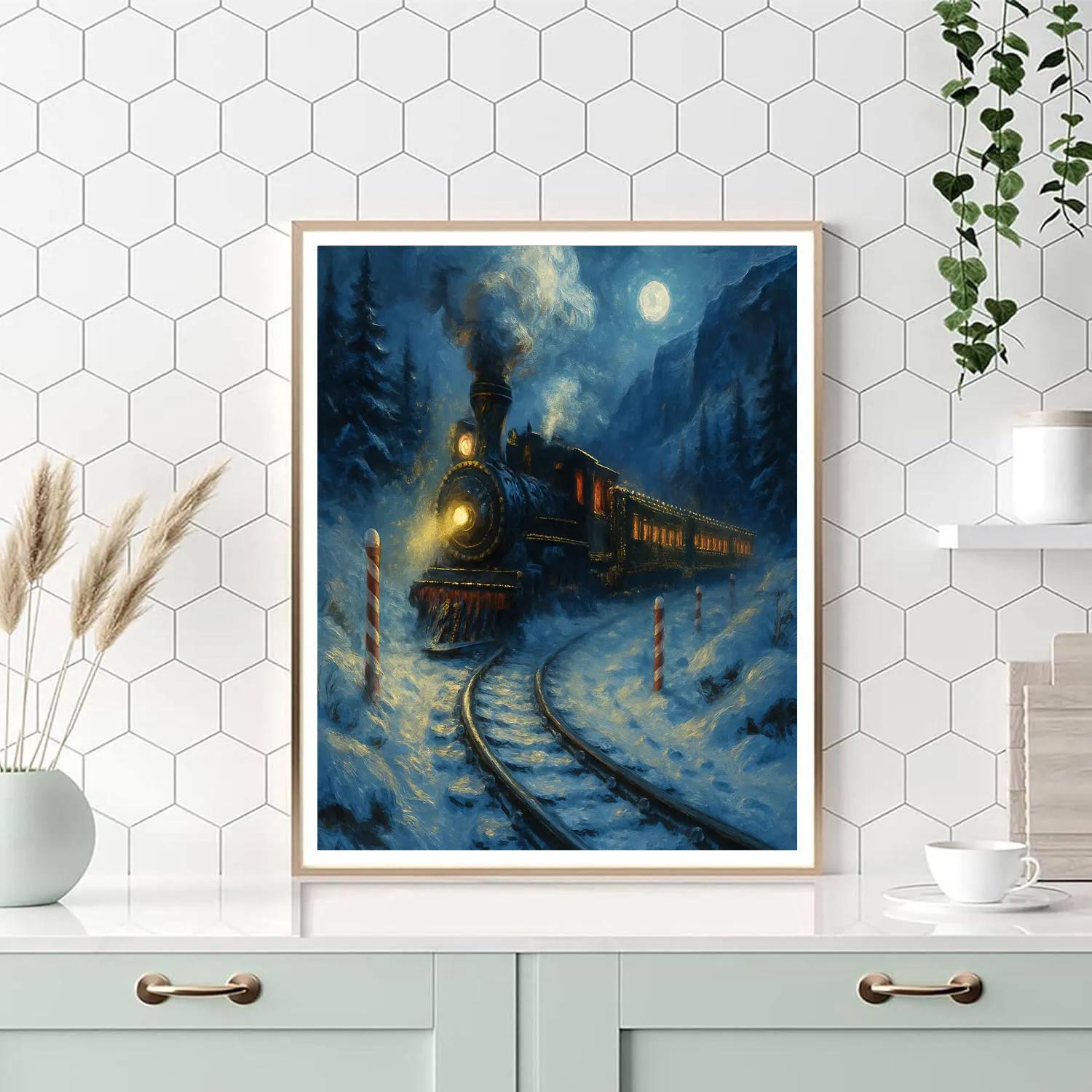 Polar Train Through The Peppermint Pass paint by numbers